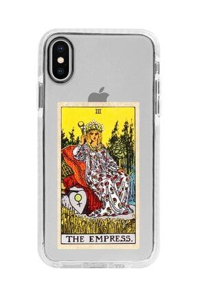 Iphone X Beyaz Kenarlı Anti Shock The Empress Desenli Telefon Kılıfı IPXANTI-256