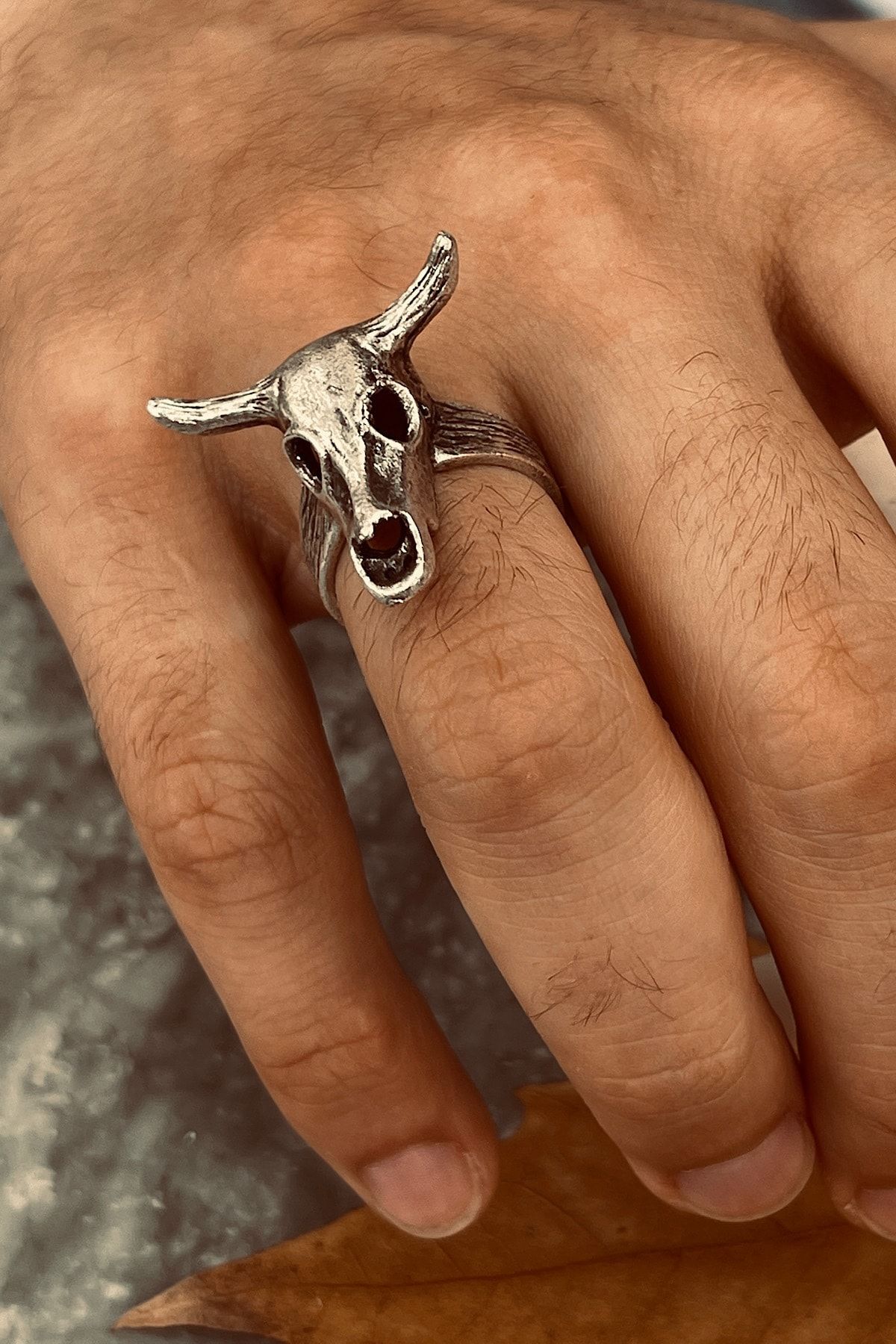 Bull skull ring new arrivals