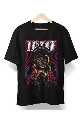 Owersize Tasarım Rock Poster Black Sabbath Baskılı Tişört PLBOSBS003