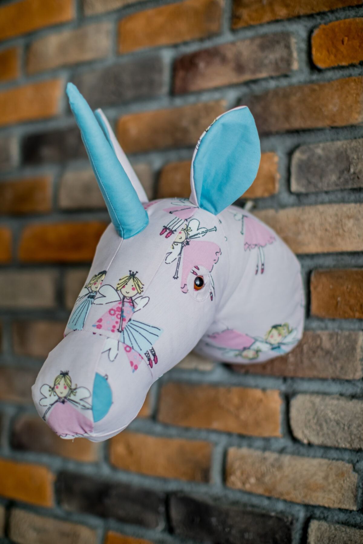 İMECE TASARIM Unicorn Duvar Büstü, El Yapımı Hayvan Figürlü Duvar