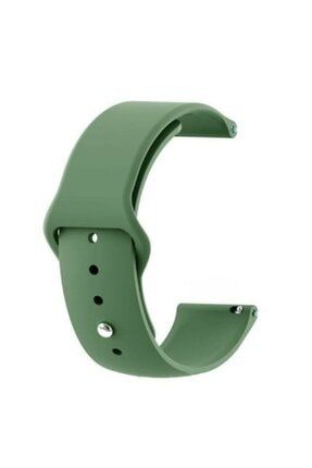 Samsung Galaxy Watch Active 2 Ile Uyumlu Yumuşak Dokulu Koyu Yeşil Silikon Kordon Kayış (20mm) ACTİVE2