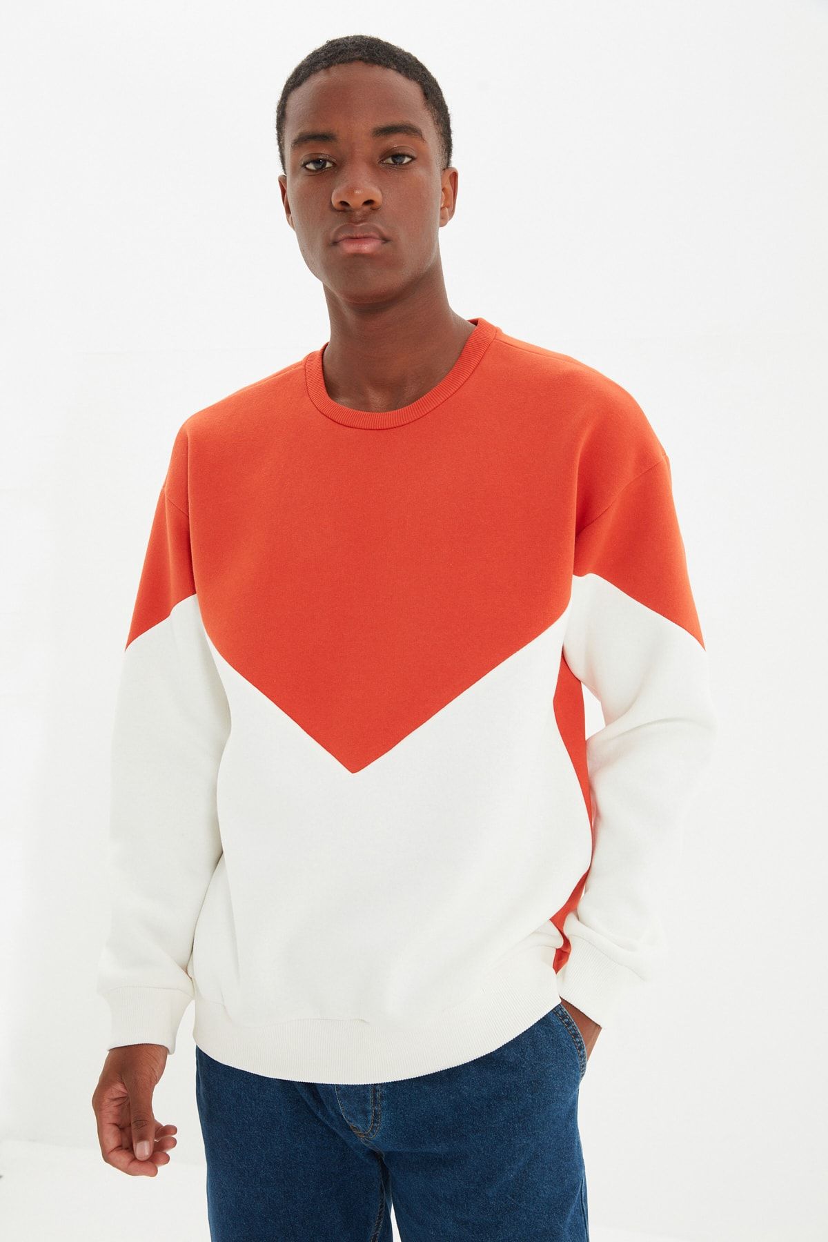 Trendyol Collection Sweatshirt Orange Regular Fit Fast ausverkauft