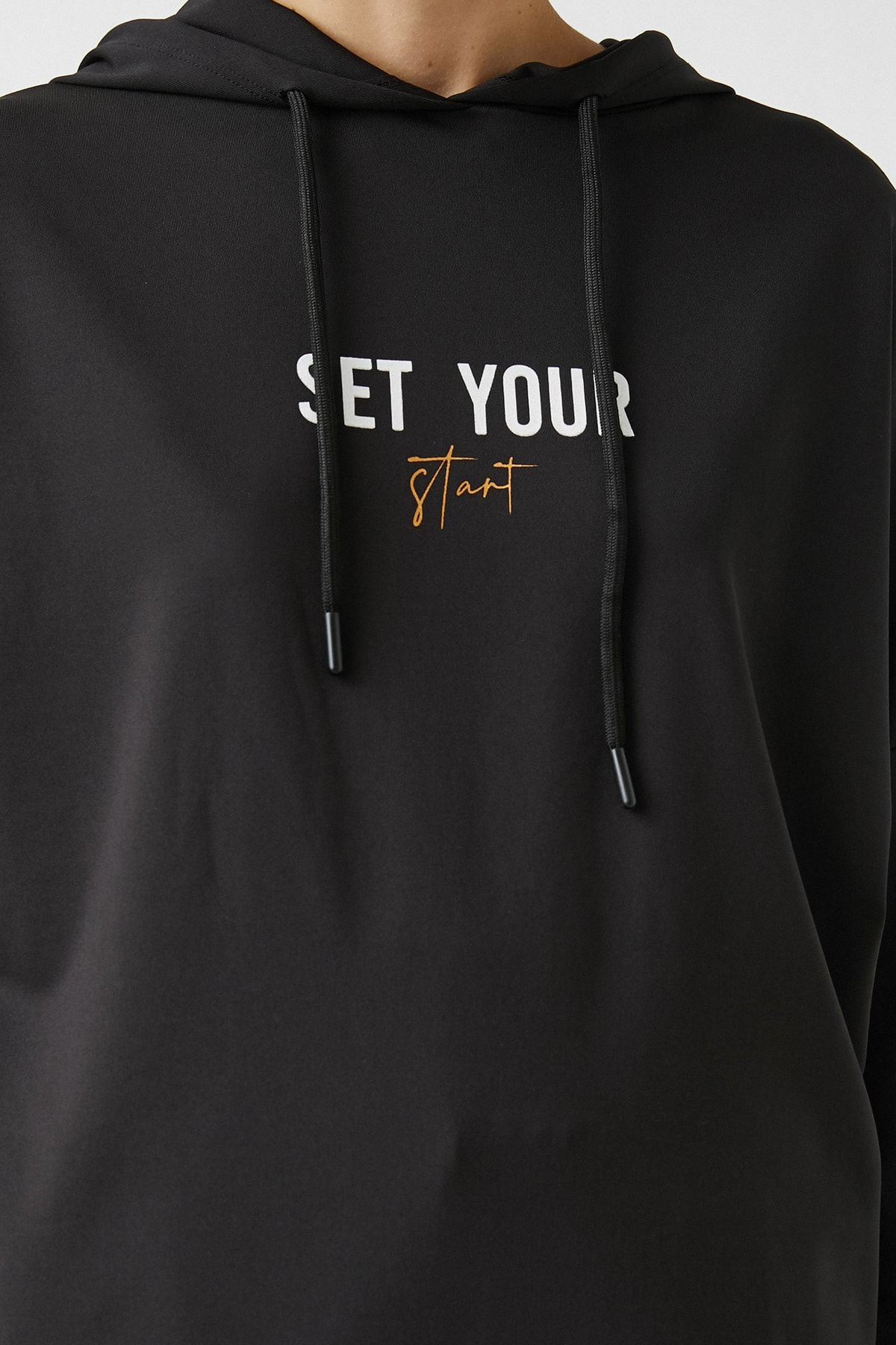 Koton Sweatshirt Schwarz Regular Fit Fast ausverkauft