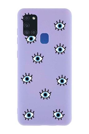 Samsung Galaxy A21s Lansman Mavi Gözler Desenli Telefon Kılıfı SAMA21SLN-063