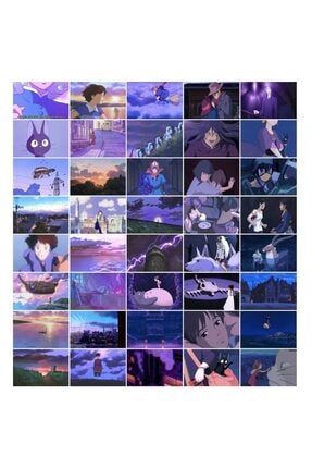 Studio Ghibli Kolaj Seti 40 Adet 15×10 c– Anime Poster Seti Kaliteli Kuşe Kağıt 350 gr Studio-Ghibli-Purple-Aesthetic40