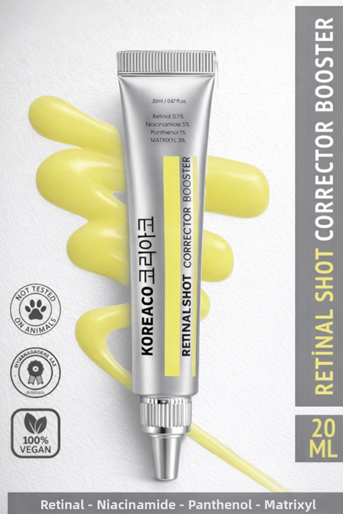 KOREACO Retinal (0.1%) Shot Corrector Booster Cream 20 ml |   Niacinamide 5% ...