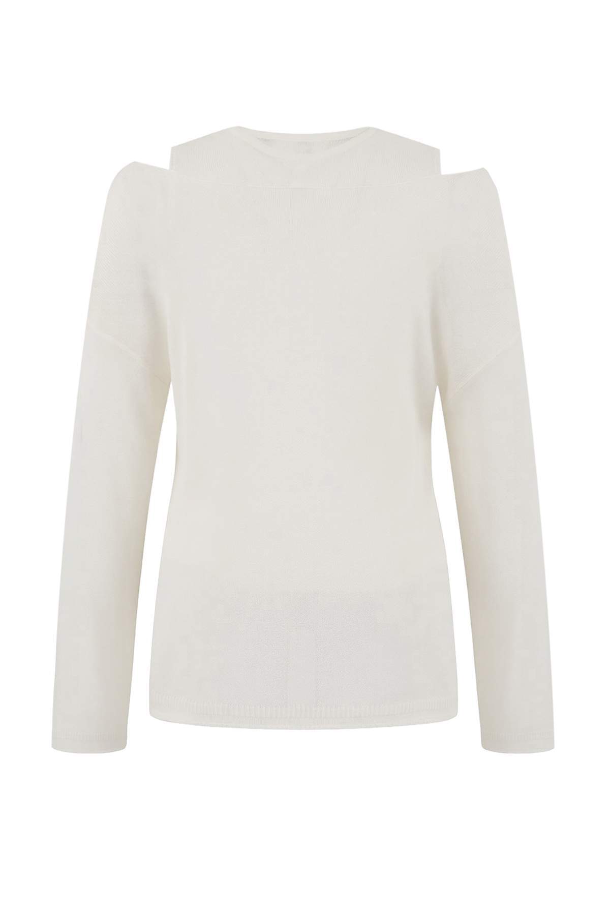 Trendyolmilla  Wardrobe Essentials Ekru Kayık Yaka Oversize 2'li Atlet-Bluz Triko İnce Bluz TWOSS26BZ00283 - Görsel 12