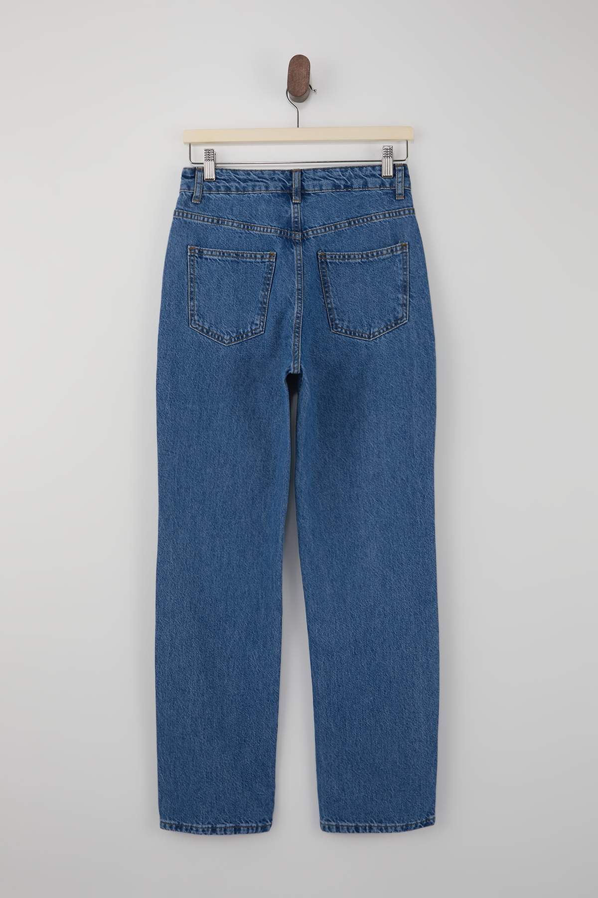 Trendyolmilla  Mavi Normal Bel 100% Pamuk Straight Düz Kesim Jeans TWOSS26JE00096 - Görsel 6