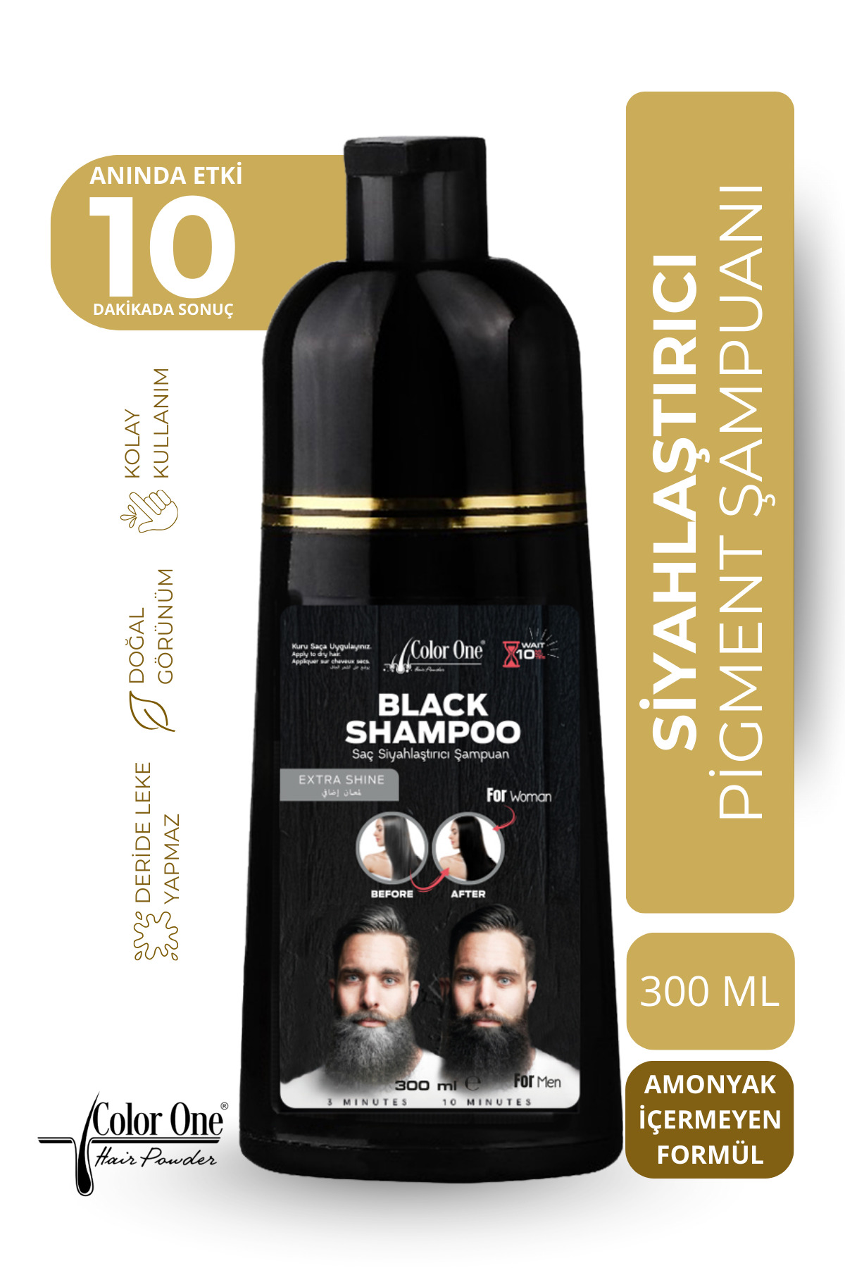 Color One Hair Powder Siyah (Black) Saç Şampuanı | 300 ML & Ton Etkisi - Fiyatı, Yorumları