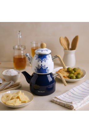 Bambum Taşev Unique Emaye Çaydanlık Lacivert