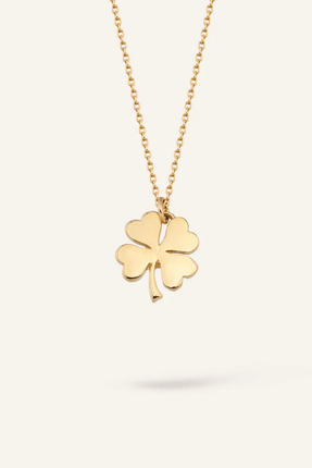 AJA Clover Kolye | 14 Ayar Altın