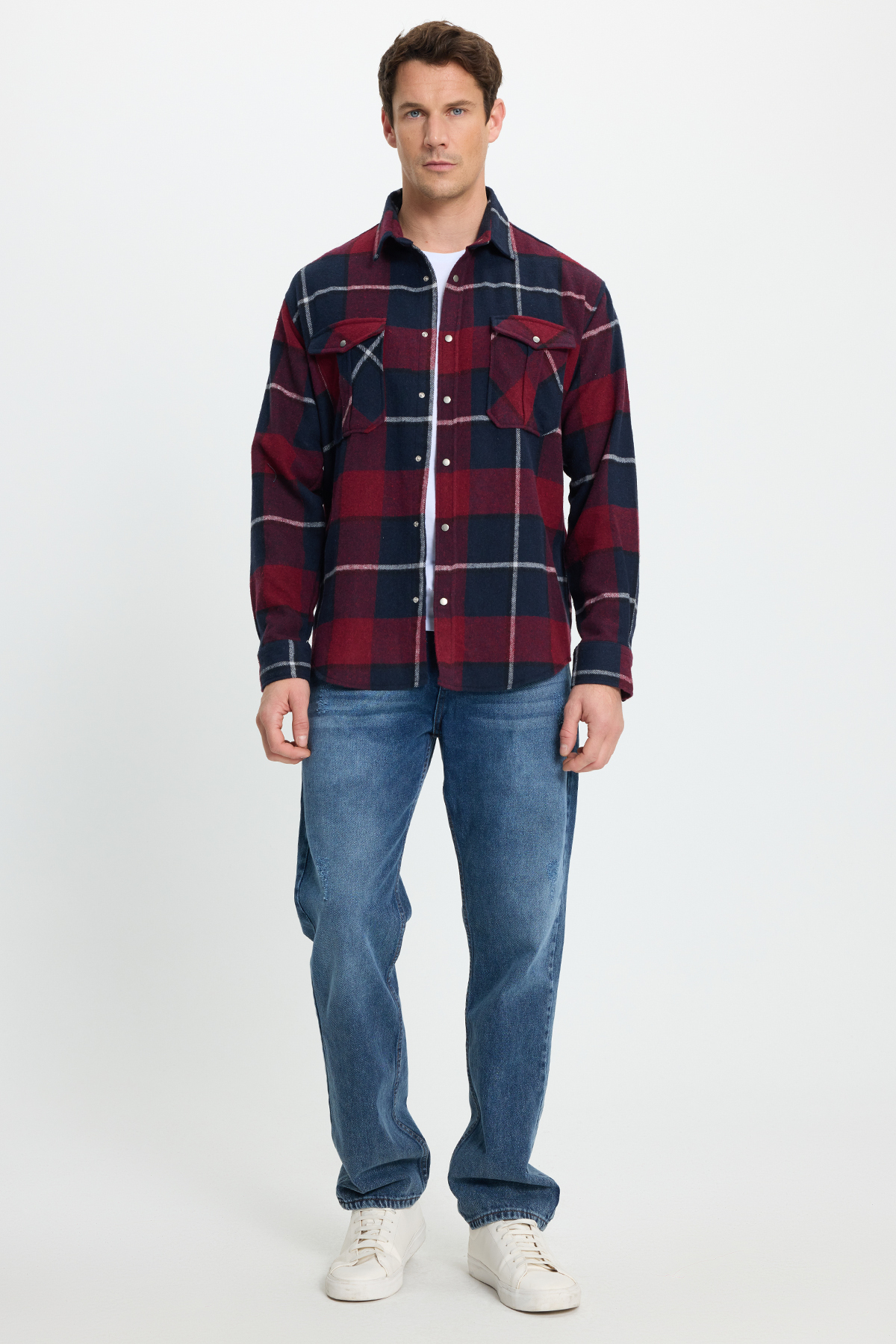 پیراهن زمستانی شطرنجی دو جیب دار مردانه Relax Fit Casual Cut Lemberjack — رنگارنگ RF240053-7300 — تصویر 4 از 8