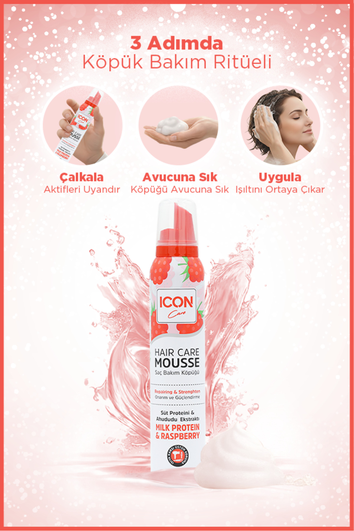 Saç Bakım Köpüğü 200ml Milk Protein&Raspberry- — TYC8HYCZXN172909772709811 — تصویر 3 از 6