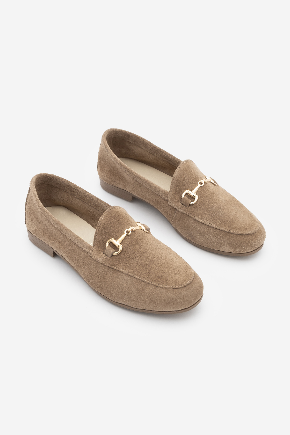 Marjin  Kadın Hakiki Deri Zincirli Loafer Günlük Ayakkabı Tanle Taba Süet - Görsel 6