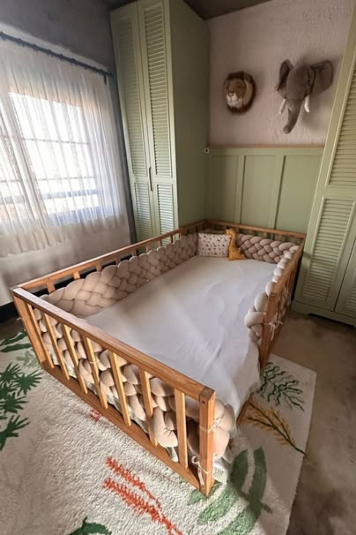 Loolpi Home Luna Montessori Bebek ve Çocuk Karyolası Doğal Ahşap Yatak Ayaksız fotoğrafı 2 (önizleme)