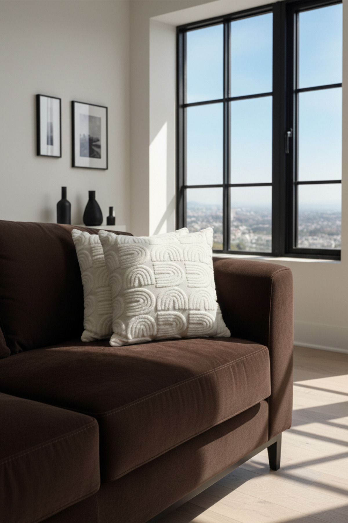 غطاء وسادة منقوش بارز مكون من قطعتين - غطاء وسادة...