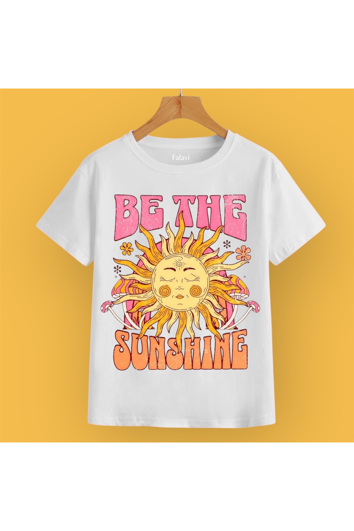 FALAVİ  Be The Sunshine Yazılı Güneş Desenli Tişört