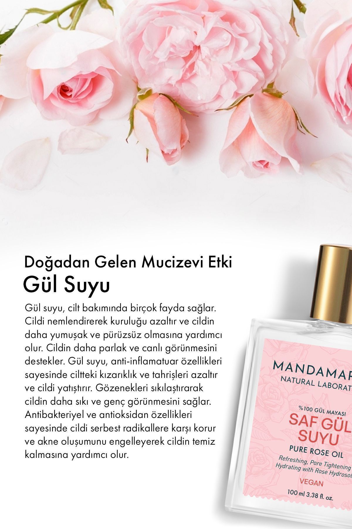 Gül Suyu Tonik %100 Doğal Saf Cam Şişe — TYCI7P04KN172255104431310 — تصویر 3 از 4