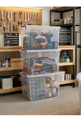 BERT 3’lü 30 LT Yatay Saklama Kabı Seti | Çok Amaçlı, Çeyizlik,Dayanıklı, Yer...