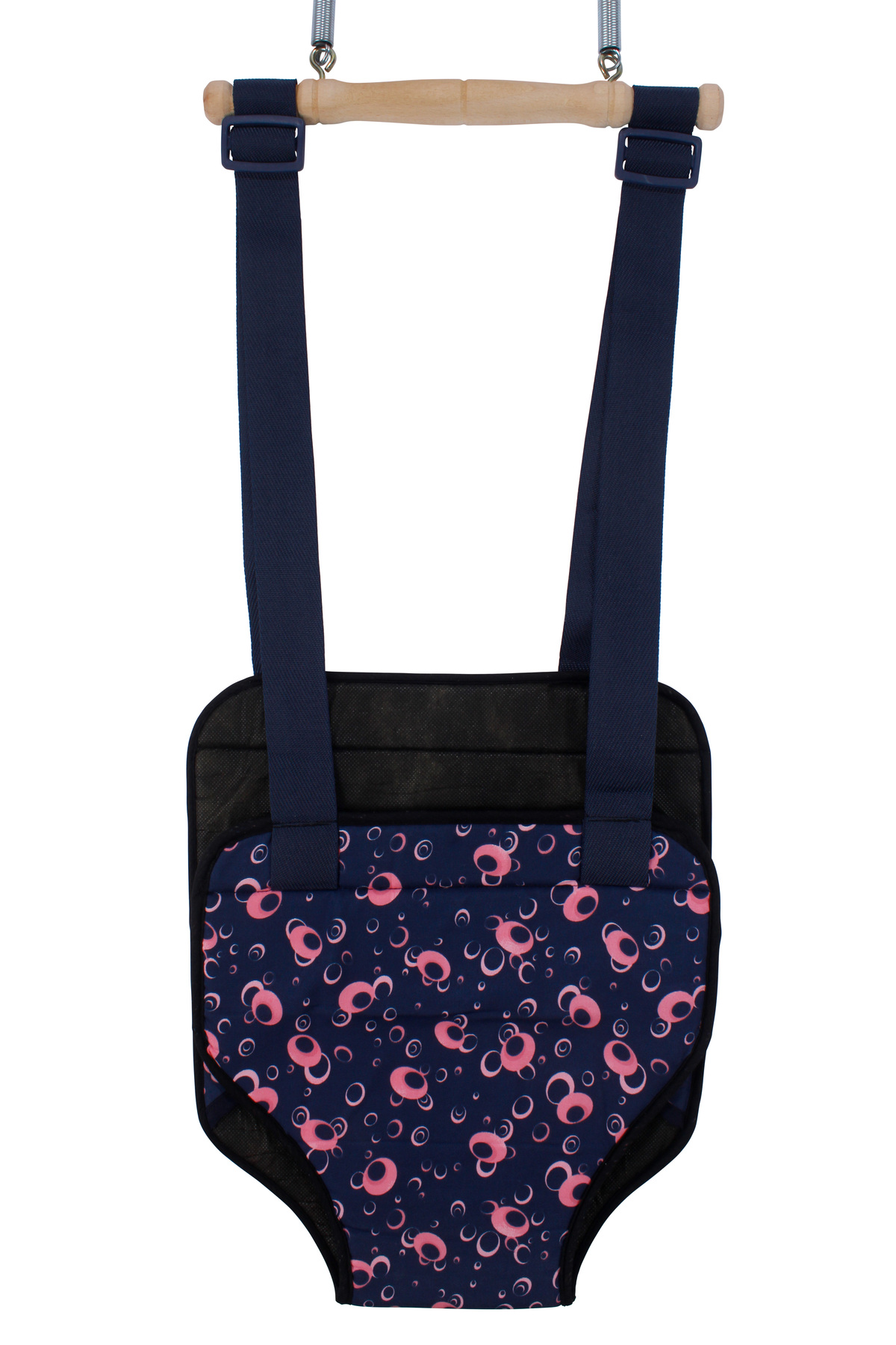 bebegen Lacivert Pembe Yuvarlak Desenli Hoppala Salıncak fotoğrafı 3 (önizleme)