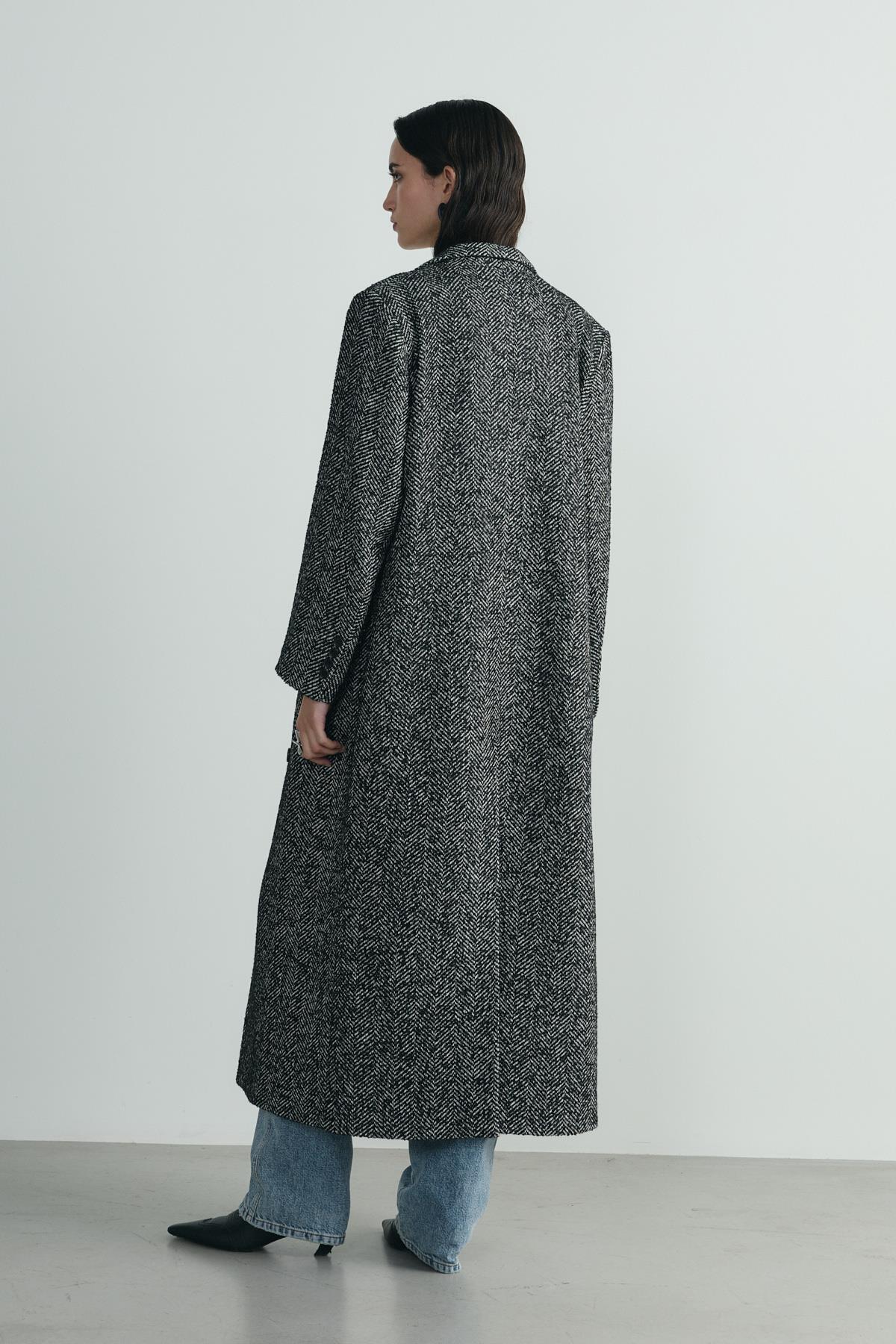 Suud Collection Siyah Adel Maxi Kaban görsel 5