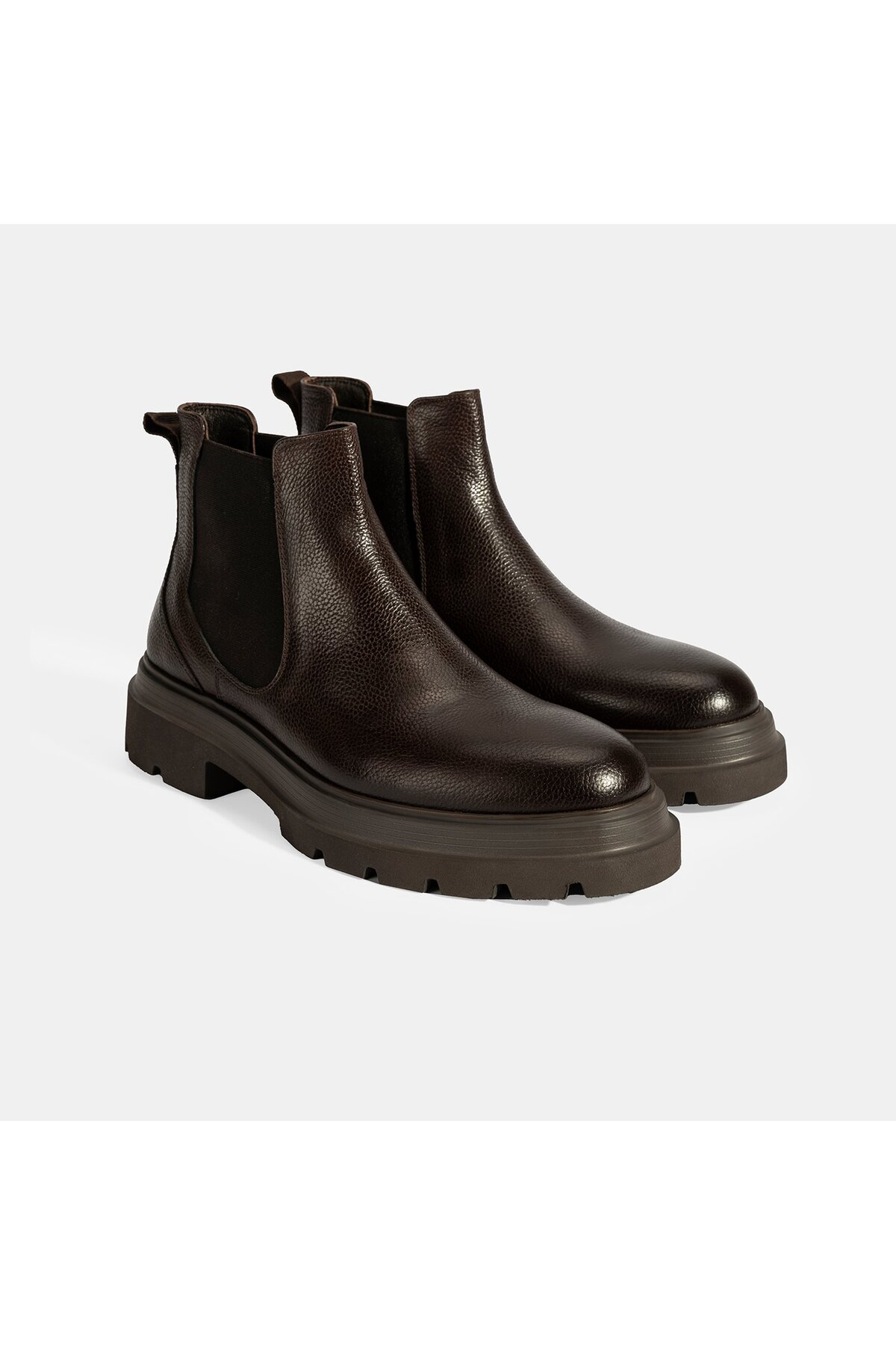 Desa  Erkek Kahve Lastik Detaylı Deri Bot