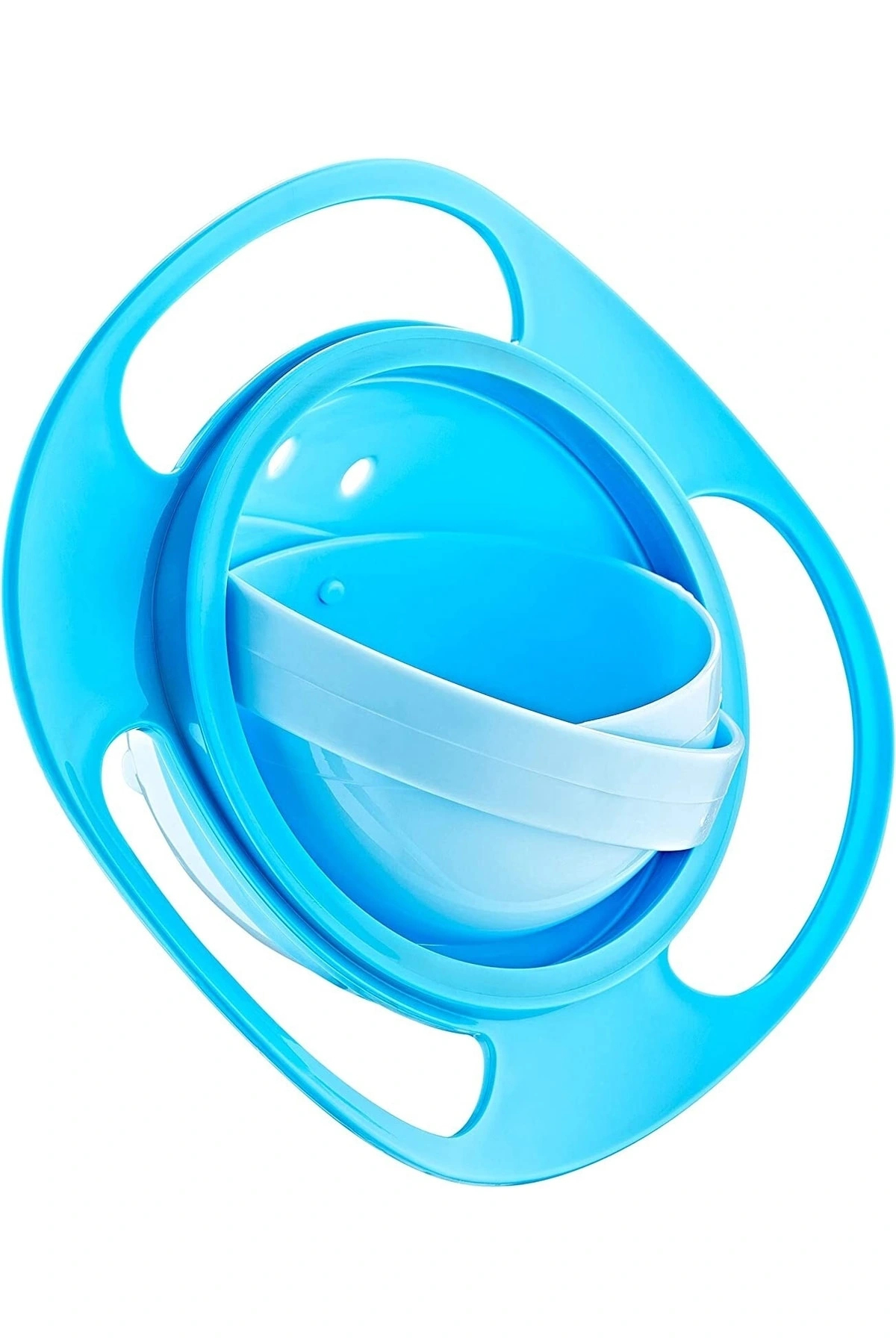 Babyjem Dökülmeyen Tabak & Çelik Çatal Kaşık Takımı Mavi fotoğrafı 3 (önizleme)