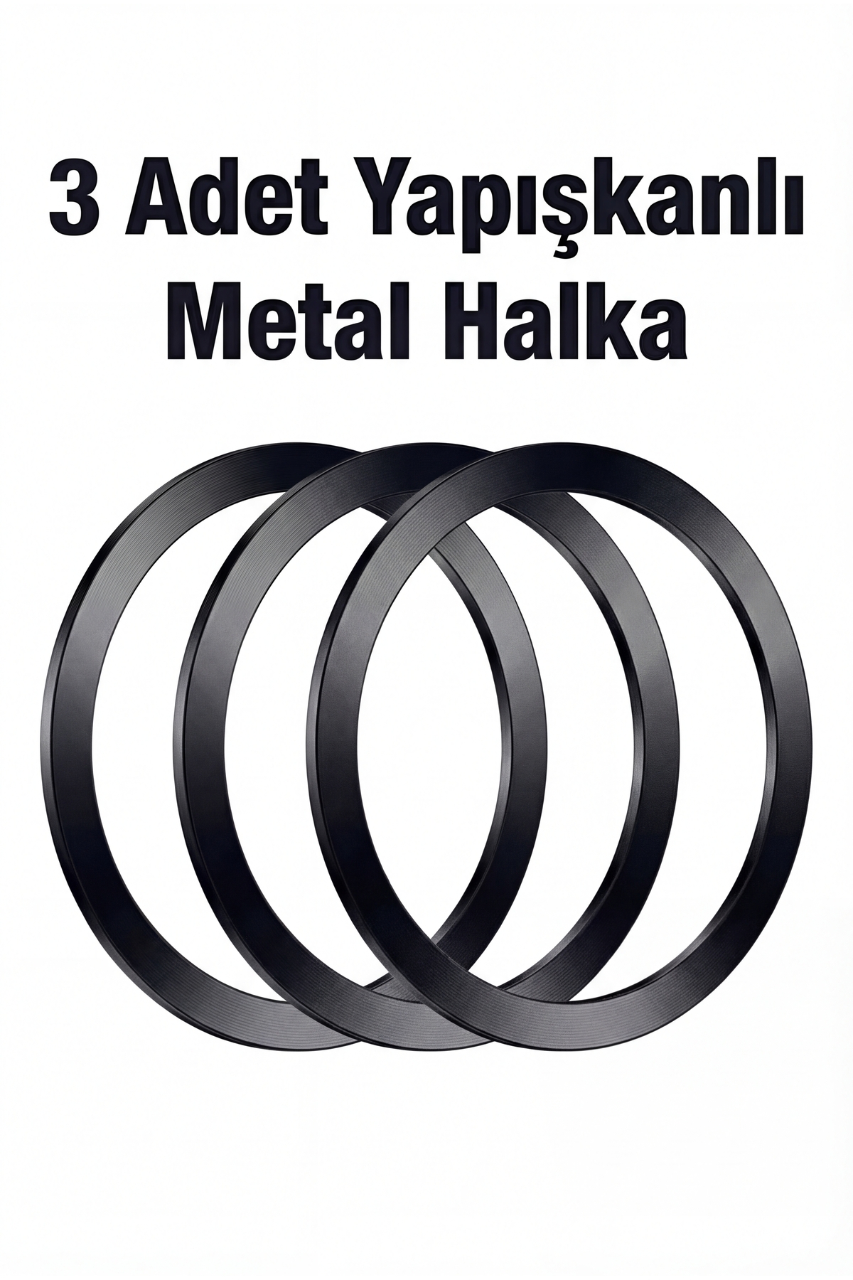 Fibaks MagSafe Uyumlu Yapışkanlı Metal Halka 3'lü Paket Tüm Telefonlar Kılıflar İçin Güçlü Manyetik Adaptör