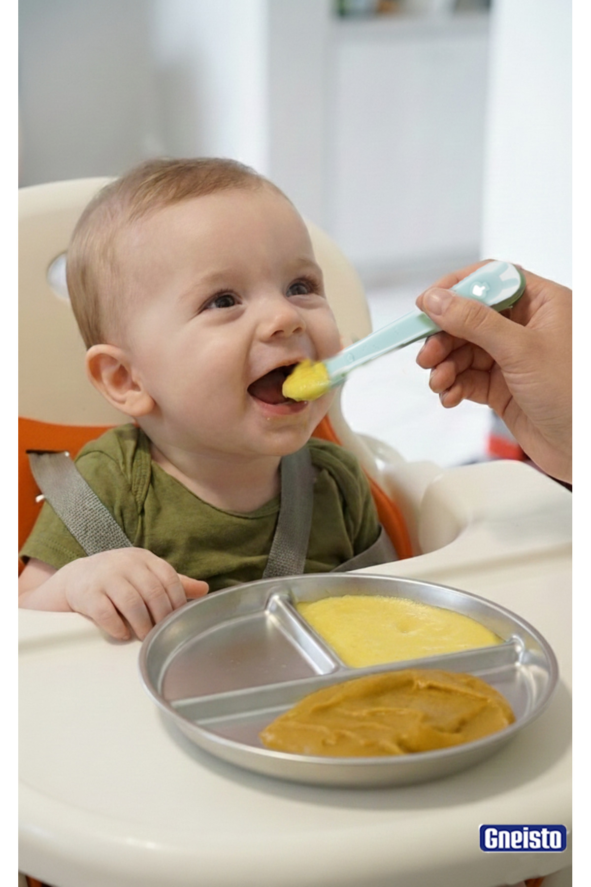 Gneisto Ergonomik Beslenme Mama Kaşığı & Saklama Kutusu, Pembe fotoğrafı 3 (önizleme)