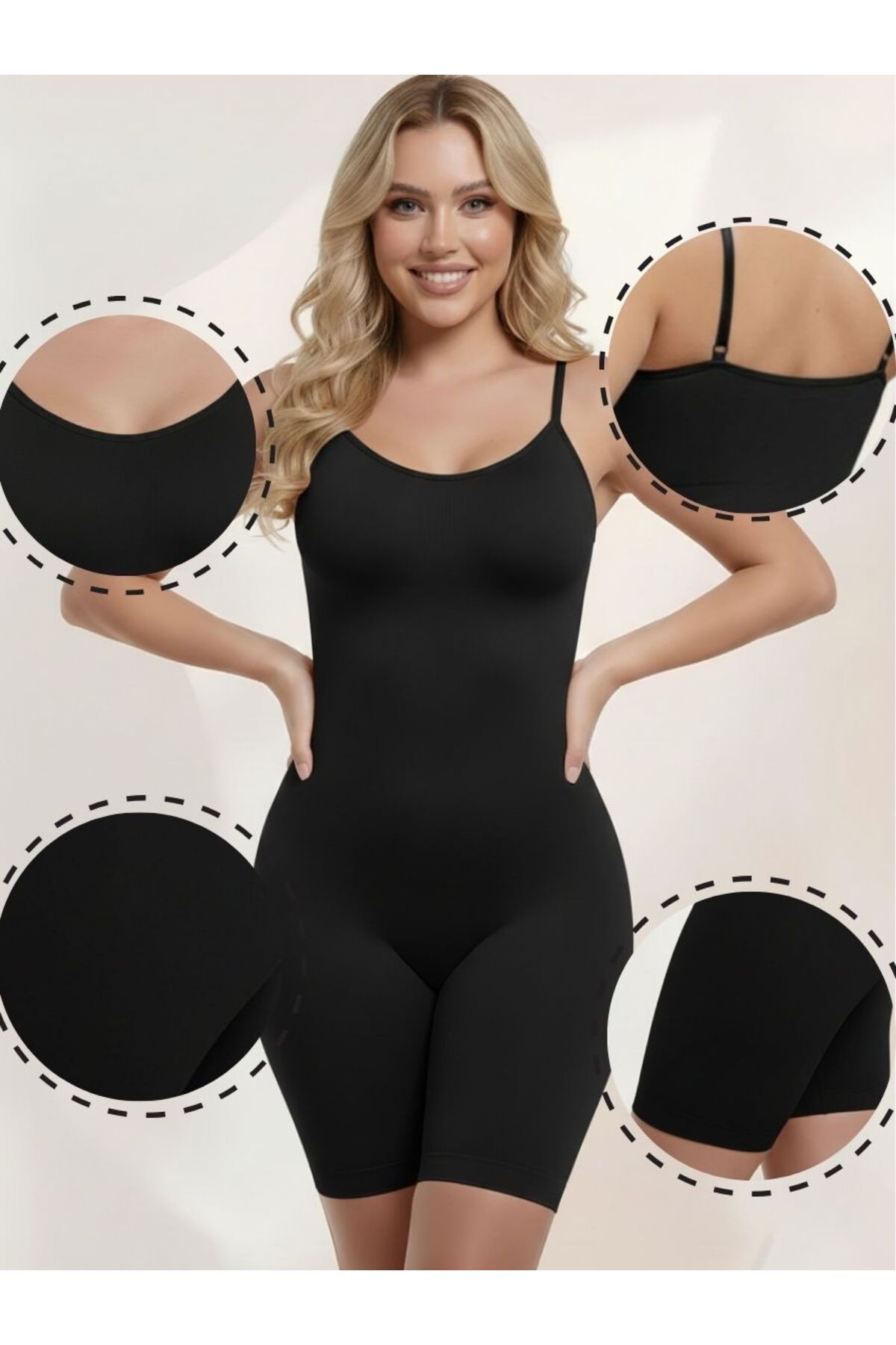 MİSTİRİK Larix Model Extra Toparlayıcı Extra Sıkılaştırıcı Tam Boy Tulum Korse Siyah Renk