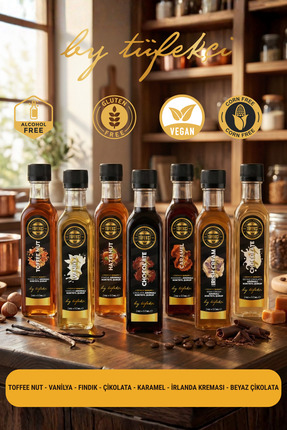 By Tüfekçi Kahve Şurubu 7’li Set | Yoğun Formül, Yüksek Aroma (7x60 ml) + 1 A...