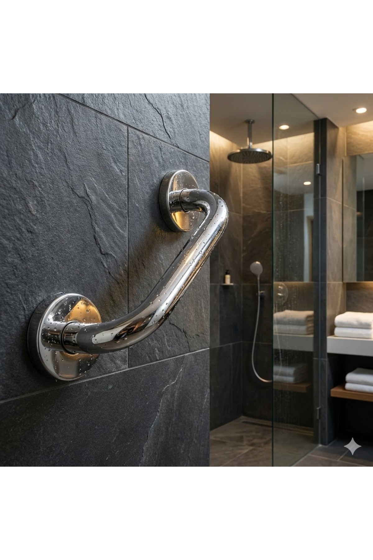 Pasus Stainless Handicapped Grab Bar Handle 34cm Toilet Bathtub