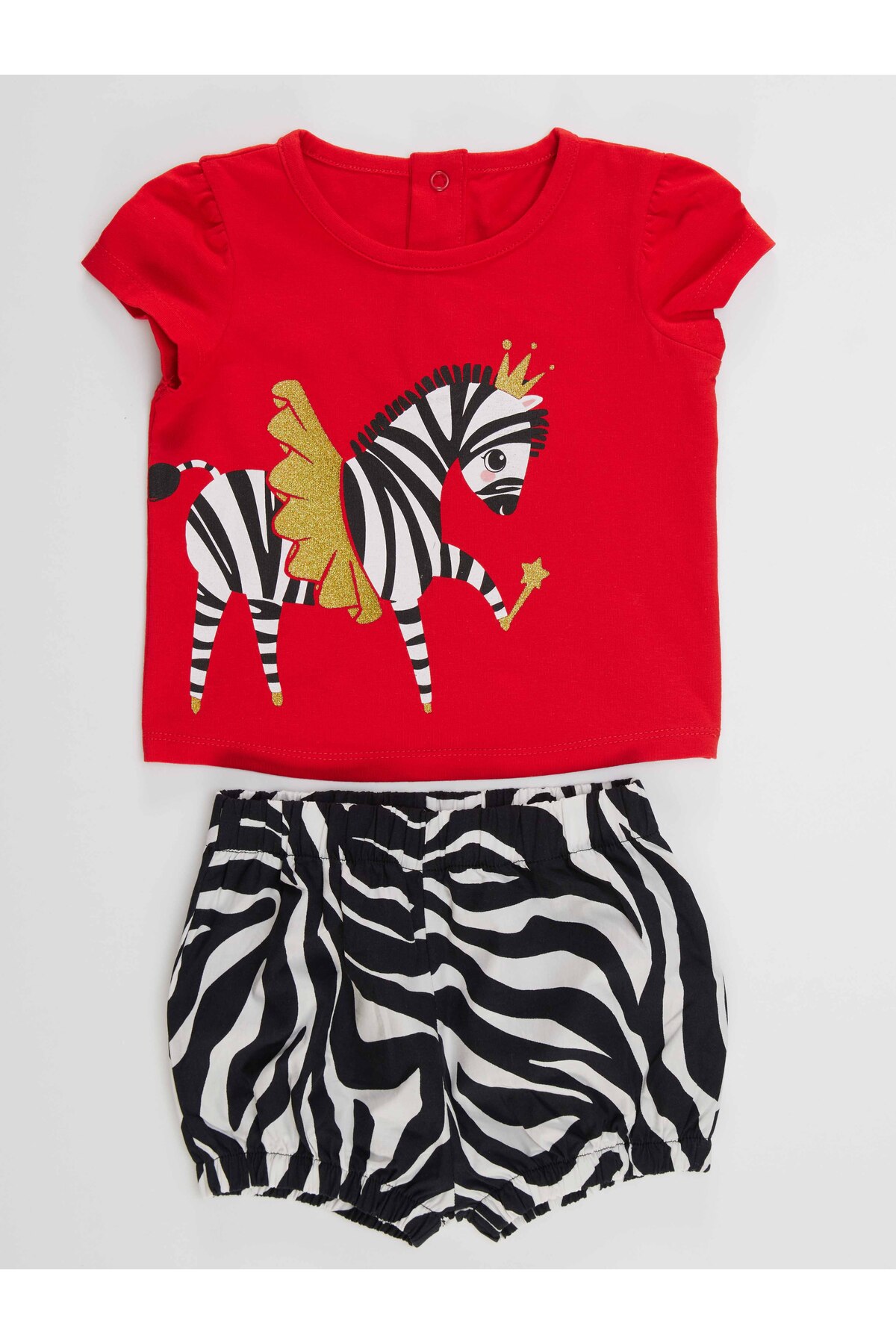 Denokids Balerin Zebra Kız Bebek T-Shirt Poplin Şort Takım fotoğrafı 3 (önizleme)