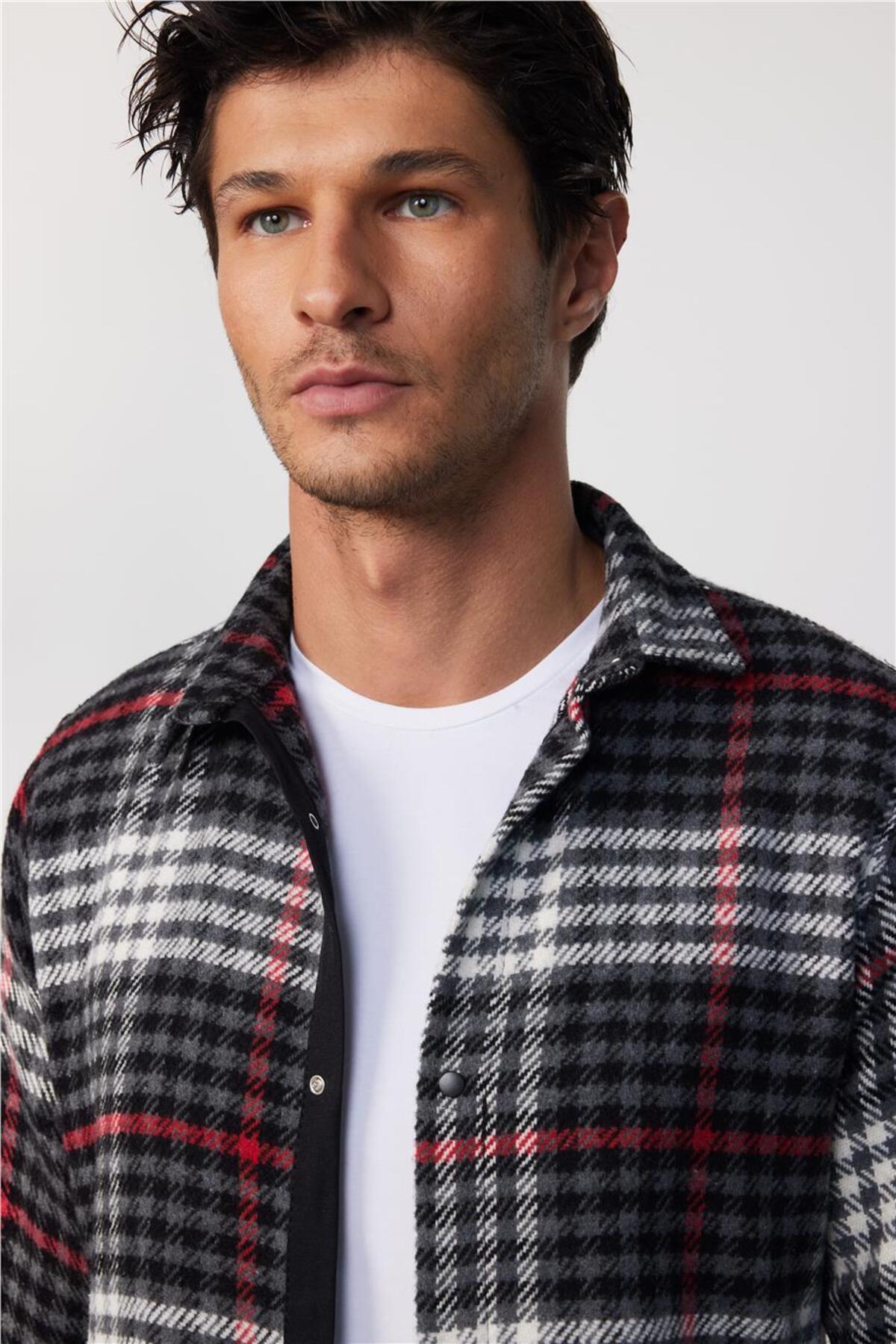 تودورز پیراهن مردانه زمستانی طرح‌دار طرح‌دار آستین بلند و باریک Lumberjack مدل Slim Fit