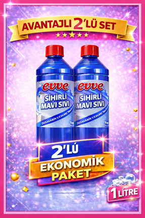 evve Sihirli Mavi Sıvı – x2 1 Litre | Duşakabin, Kireç ve Derz Temizleyici | ...