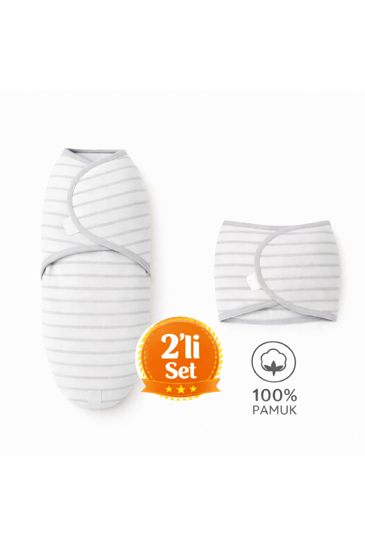 Mimocan 0-4 Ay Bebek İçin %100 Pamuk Kundak, Cırt Cırtlı, Yumuşak Penye Kumaş, Nefes Alan Kumas fotoğrafı 2 (önizleme)
