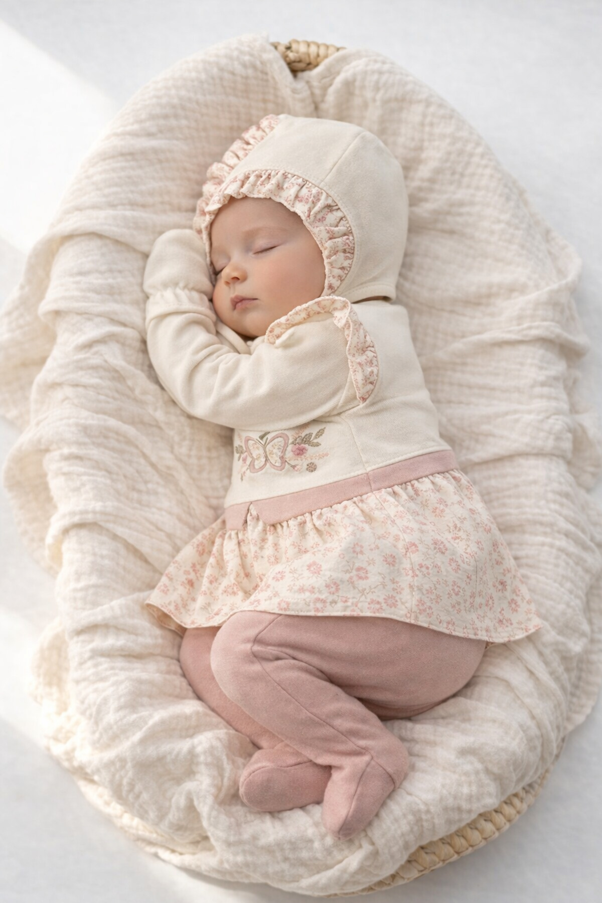 VERONA TARZ Kız Bebek Kutulu Kelebekli 5li Hastane Çıkış Seti 50-56cm Lüx Pamuklu fotoğrafı 3 (önizleme)