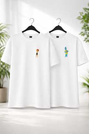 GHAND ÇİFTLERE ÖZEL ATEŞ ve SU Baskılı Oversize T-Shirt