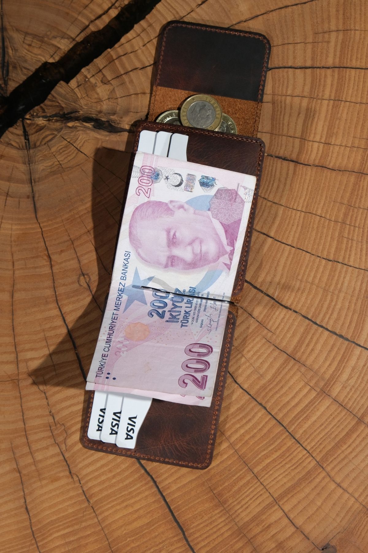 Lenax Leather  Milano - Hakiki Deri Para Klipsli Erkek Cüzdan & Kartlık – Mıknatıslı, 12 Kartlık, Bozuk Paralı - Görsel 3