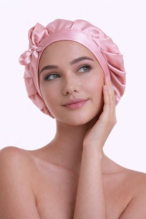 silkwormlife %100 Saf İpek, Uzun Bağcıklı Lüks Gece Bakım Bonesi