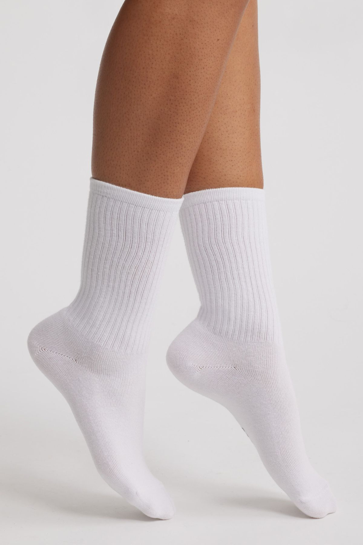 Ozzy Socks 6 Çift Logosuz Beyaz Dikişsiz Pamuklu Tenis Unisex Soket Çorap görsel 3