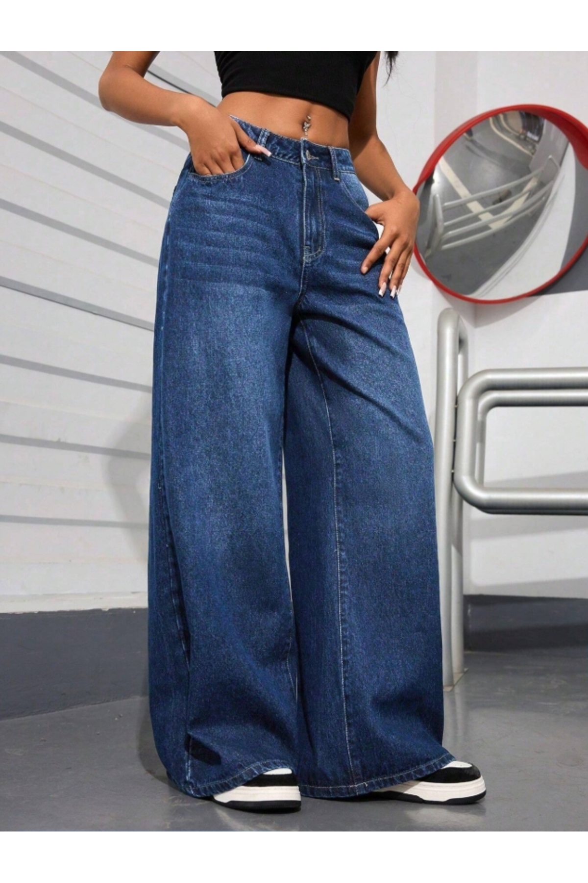 MARLİX  Baggy Salaş Cepli Bol Kesim Kot Pantolon - Görsel 8