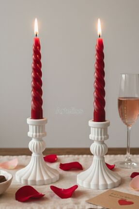 Arteliss Avrupa Tasarım Romantik Şamdan İkili Set | İskandinav Tarz İkili Mumluk