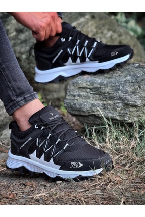 Projack Siyah Beyaz Erkek Ortopedik Günlük Spor Ayakkabı