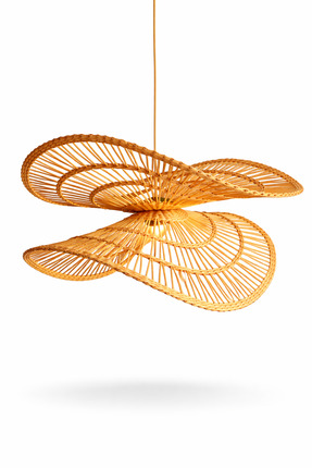 Joujou RIVA AVİZE 60 Cm Çap | El Yapımı Rustik Rattan Hasır Avize| Doğal İska...