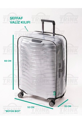 Trink Çanta Valiz Kılıfı Ve Bavul Kılıfı Şeffaf Pvc Su Geçirmez Kir Tutmaz Ko...