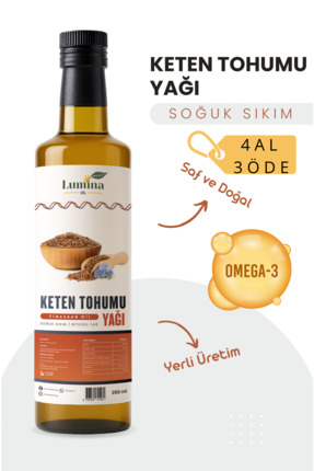 LUMİNAOİL %100 Soğuk Sıkım Keten Tohumu Yağı 250 ML | Doğal | Saf ve Katkısız