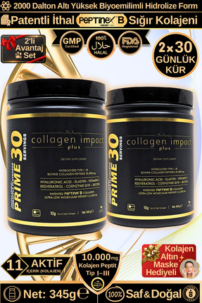 Dr.Sammy's Collagen Impact Plus Prime30 2'li Avantaj Set Tip 1-3 Hidrolize To...