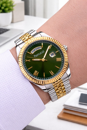 Ferrucci Rolex Model Çelik Kordon Takvimli Kadran 30 Mt Suya Dayanıklı Erkek ...