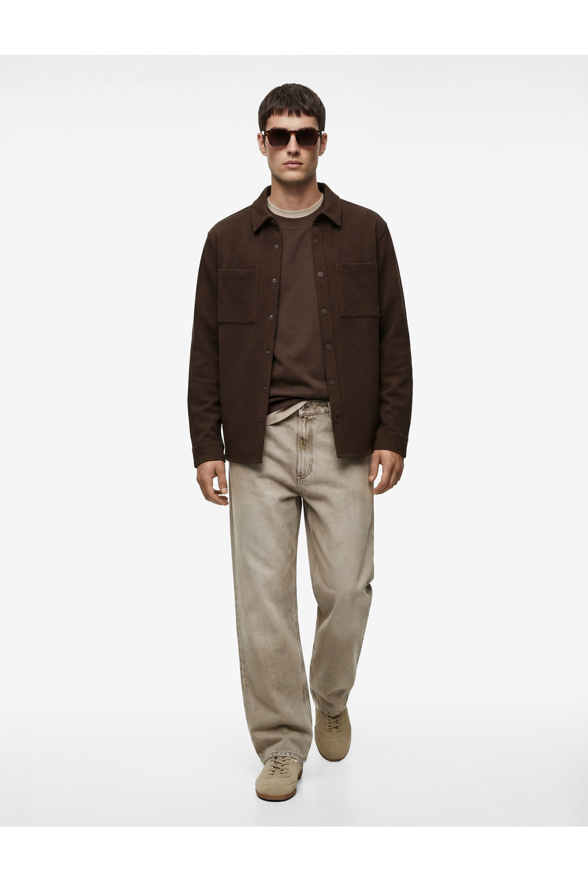 کوتون کت آستین بلند، برش معمولی، جیب‌دار، دکمه‌دار، یقه کلاسیک